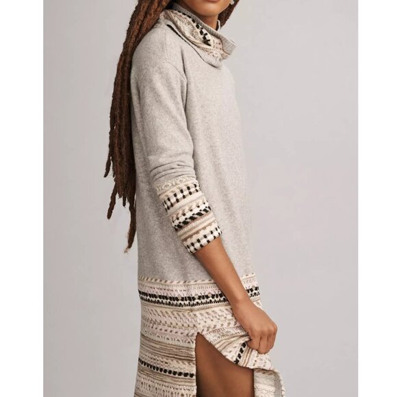 Anthropologie Daily Practice Turtleneck Sweater Dress Grey Motif Medium - Picture 3 of 12